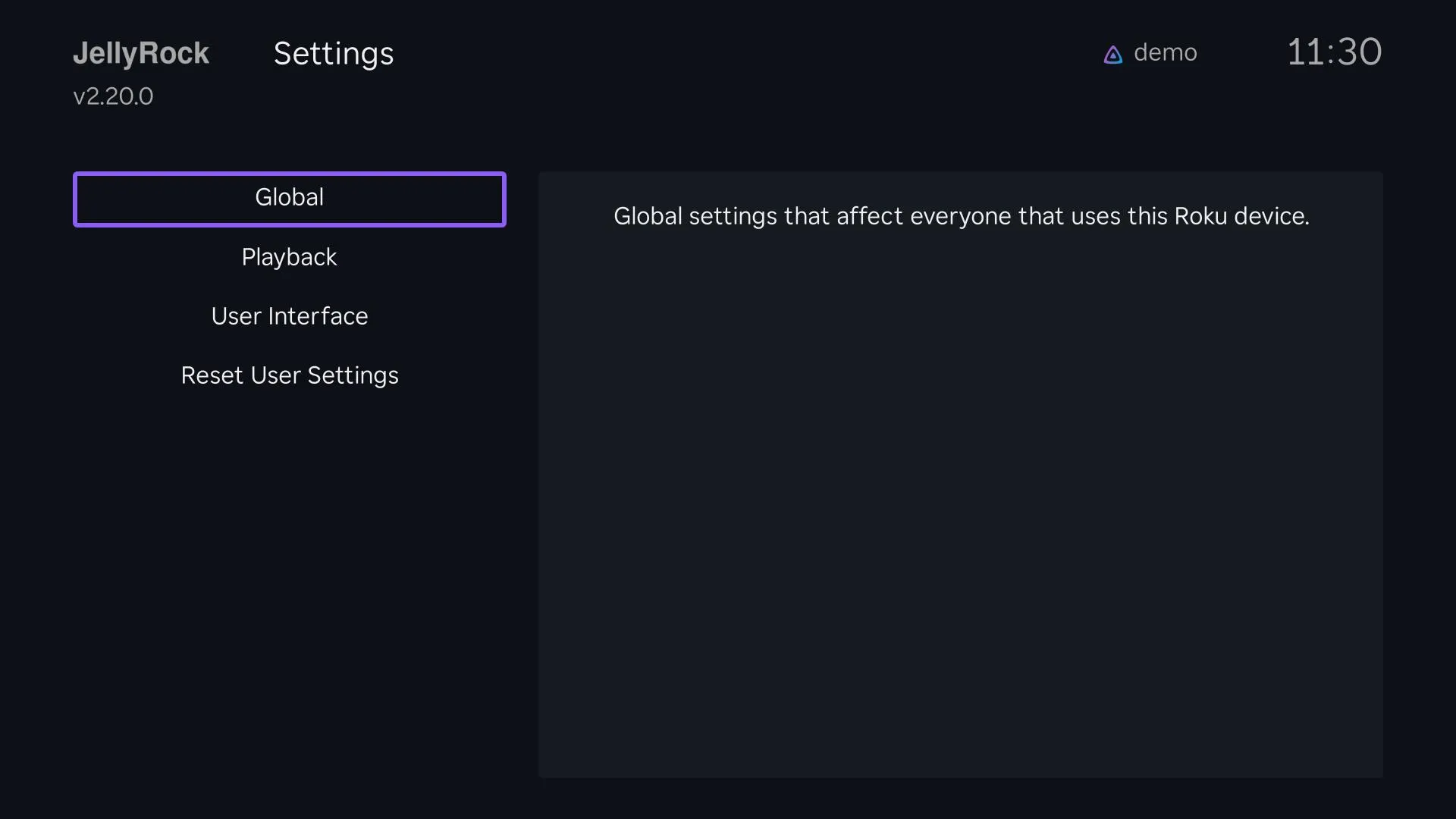 JellyRock — Settings